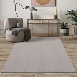 Mias Teppiche Comfort Modern Fluffy Short-Pile Carpet, Anti-Slip Backing, Washable up to 30 Degrees, Super Soft, Faux Fur Look, Blush, 240 x 340 cm