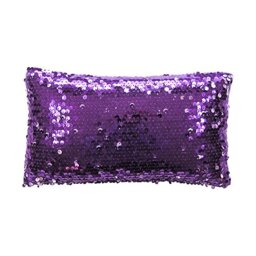 Dazzle Glamorous Sequin Cushion, 100% Polyester, Amethyst Purple, 18 x 32 cm