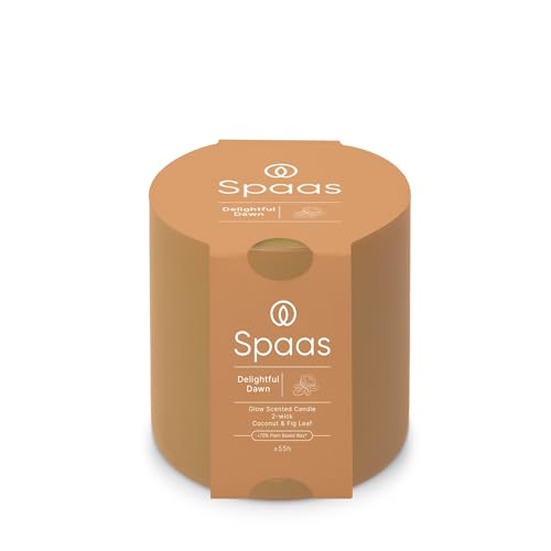 Spaas Glow Scented Candle 2-Wick 55h, Delightful Dawn, Terracotta Orange