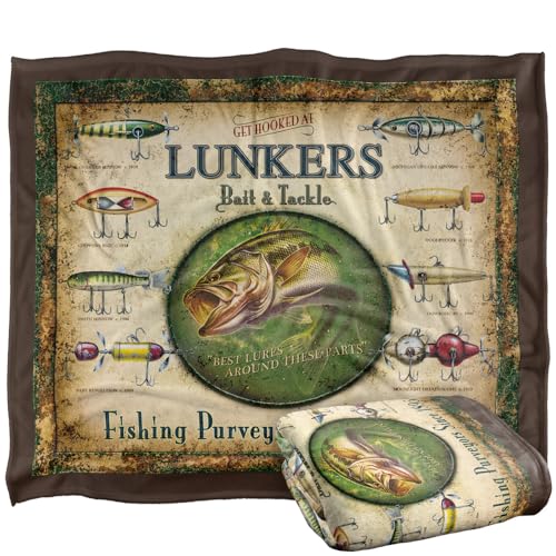 Jq Licensing Lunkers Bait Tackle Sign Silky Touch Super Soft Throw Blanket 152 X 127 Cm