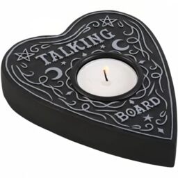 Something Different Enchanting Talking Board Tealight Candle Holder-Perfect for Spiritual Décor, Resin & Polyresin, Black, 14