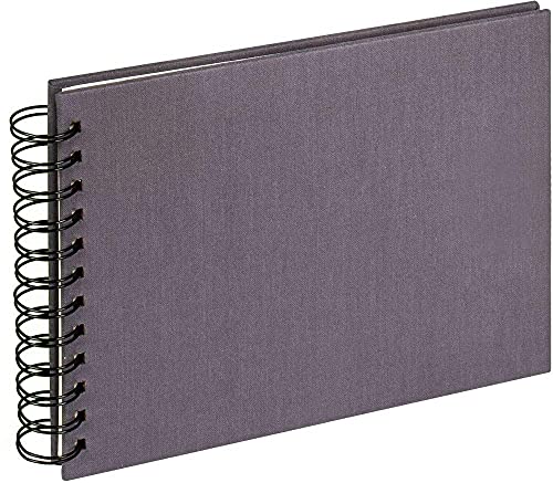 walther Design Photo Album Anthracite-Dark Grey 23 x 17 cm Spiral Album Linen, Cloth SA-509-T