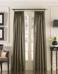 "Curtainworks Marquee Faux Silk Pinch Pleat Curtain Panel, 30 by 132"", Bronze,1Q800003BZ"