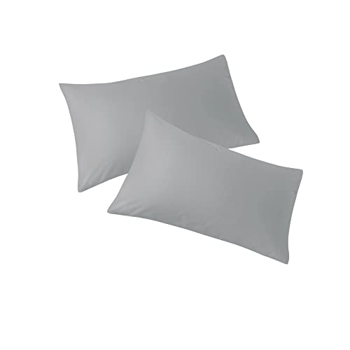 Paoletti Bamboo Housewife Pillowcase Set, Cotton, Bamboo, Light Dove Grey