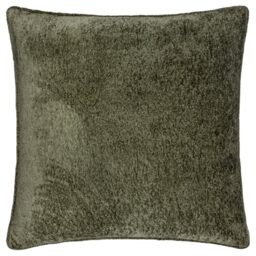 Paoletti Lustre Velvet Cushion Cover – Crushed Velvet Luxury Textured Piped Edge Decorative Case (Malachite Green – 50x50cm)