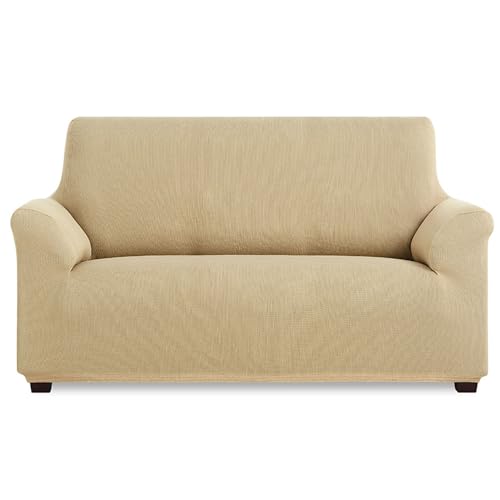 MAXIFUNDAS - Elastic Sofa Cover 2 Seater Beige - Extra Soft Non Slip Elastic Sofa Cover - Inca Model