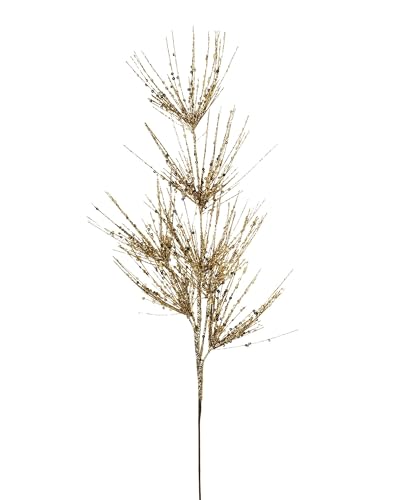 Gold Glitter Firework Christmas Spray – 74 cm Decorative Stem for Wreaths & Garlands