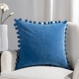 furn. Dora Square Feather Filled Cushion - Twin Pack, Sky Blue, 45 x 45cm