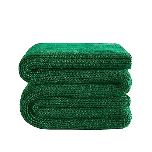 "L'AGRATY Knitted Weighted Blanket - 12lbs, 48""x72"", Green, Chunky Knit, Adult, Machine Washable"