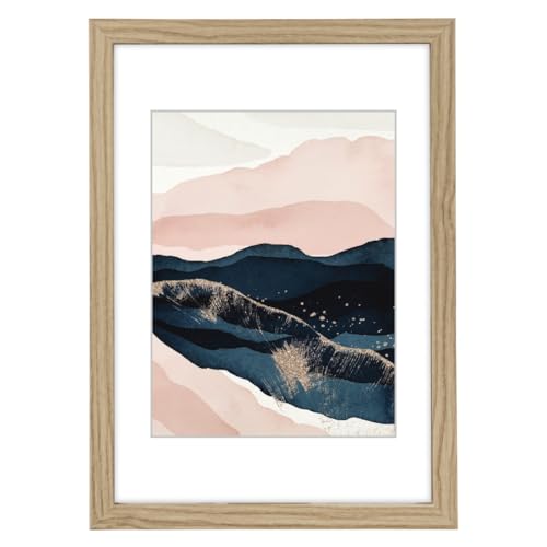 Hama Arizona Wooden Picture Frame 29.7 x 42 cm (Photo Frame, Portrait Format, Landscape Format, for Hanging, Standing, Hanging Device, Picture Format DIN A3) Oak
