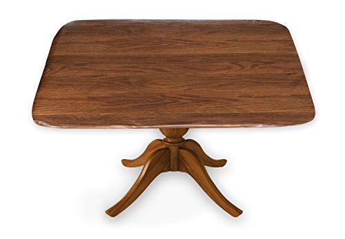 "Covers For The Home Deluxe Elastic Edged Flannel Backed Vinyl Fitted Table Cover - Woodgrain (Oak) Pattern - Square - Fits Tables up to 46"" Square"