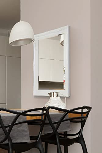 Large Antique Design Classic Ornate White Wall Mirror 3Ft8 X 2Ft8 (112cm X 82cm)