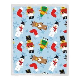 Lego Official Fleece Blanket - Super Soft Warm Throw with Sherpa Reverse, Jingles Christmas Design - Perfect For Home, Bedroom, Sleepovers & Camping - Size 120 x 150cm