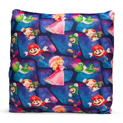 The Super Mario Galaxy Movie Plush Kids Cushion, Soft Throw Pillow for Bedroom, Decoration and Gifts, 33 cm, Mario & Luigi (100% Officially Licensed Product) by Franco
