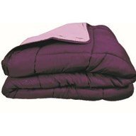 Poyet Motte Calgary Polyester Duvet, Plum/Violet, polyester, Prune/Parme, 240x220x1 cm