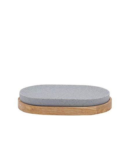 RIDDER Sassy Soap Dish, Polyresin, Grey, Approx. 13 x 9.3 x 2.3 cm