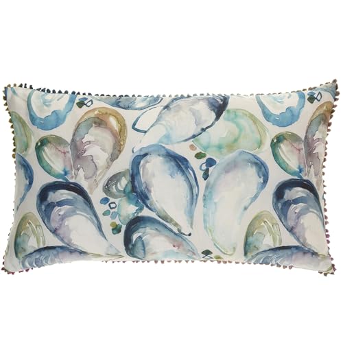 Voyage Maison Mussel Shells Cushion Cover – Watercolour Coastal Shells Decorative Case (Marine - 40x70cm)