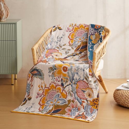 "XIBLC Boho Bath Towels, 30"" x 60"" Luxury Floral Bath Towels Beach Towels, Colorful 100% Cotton Farmhouse Decorative Blanket Bathroom Towels"