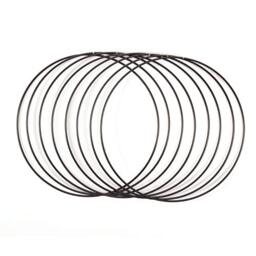 Vaessen Creative Metal Ring Set for Crafts, 8 Pieces, Black, 25 cm or 9.8 in Diameter, 3 mm Thick, Dream Catcher Hoop, Wreath Ring for Macrame Wall Hanging, Crochet, Boho Décor or Wedding Decorations