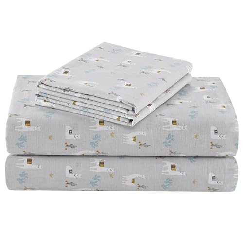 "Comfort Spaces 100% Cotton Sheet Set Breathable, Lightweight, Soft with 12"" Elastic Pocket Fits up to 14"" Mattress, All Season Cozy Bedding, Matching Pillow Case, Twin XL Lama Multi 3 Piece"