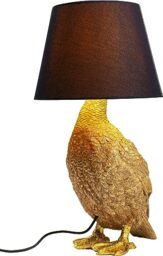 Kare Design Table Lamp Animal Duck, Gold, Cotton Shade, Bedside Lamp, Elegant Lighting, Room Decor, Bedroom, Living Room, Bulb not Included, 58 x 30.5 x 35 cm