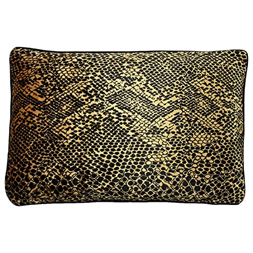 Paoletti Python Cushion Cover, Polyester, Gold