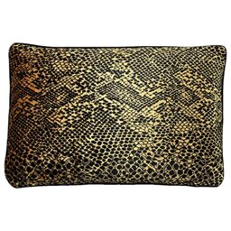Paoletti Python Cushion Cover, Polyester, Gold
