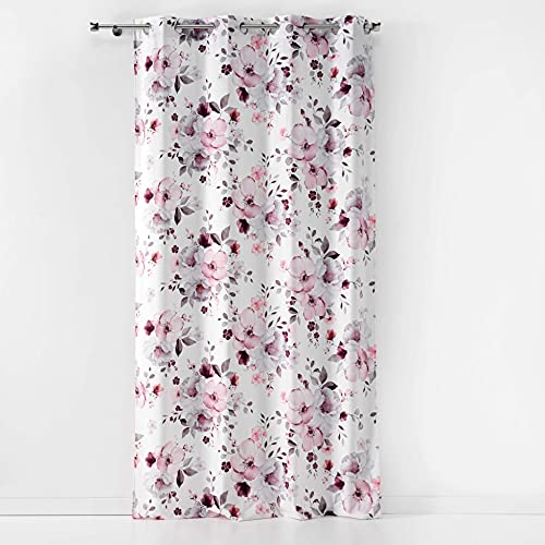 Douceur d'Interieur 140 x 240 cm Eyelet Curtains, White