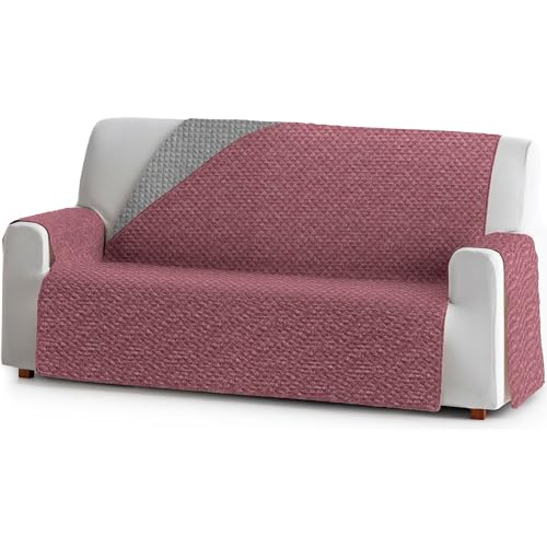 ECOMMERC3 - Reversible Sofa Cover Size 4 Seater Practical and Versatile Protection ??? Reversible Sofa Cover Wine Colour Easy to Place, Ideal for Sofas and Pets