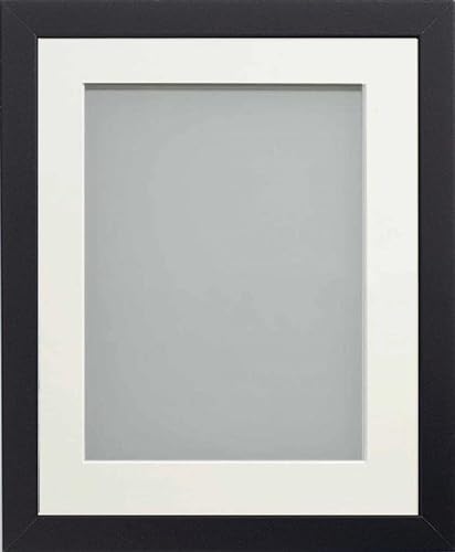 Frame Company Allington Black Photo Frame with Off-White Mount, A4 for 9x6 inch, fitted with perspex