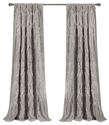 "Lush Decor Avon Window Curtain Sydney Throw Blanket, 54"" W x 95"" L, Light Gray"