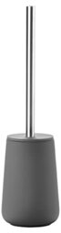 Zone Denmark Nova Toilet Brush, Porcelain and Stainless Steel, Toilet Brush with Brush Holder, Soft Touch Coating, Diameter 10.3 cm, Height 37 cm, Grey
