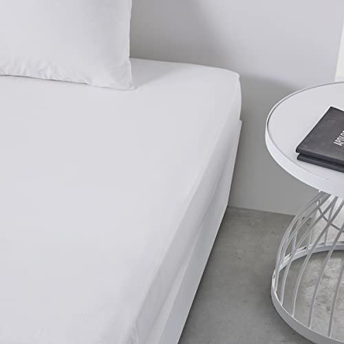TODAY Essential Fitted Sheet 160 x 200 cm Double 100% Cotton Plain