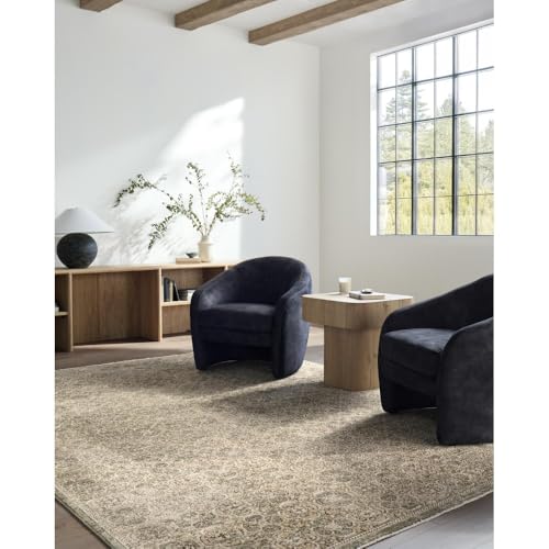 Livabliss x Galey Alix Vintage Rug - Area Rugs for Living Room 200x275 cm, Bedroom - Scandi Neutral Rugs, Traditional Patterned Boho Style, Natural Easy Care Pile - Large Rug, Olive, Mustard, Brown