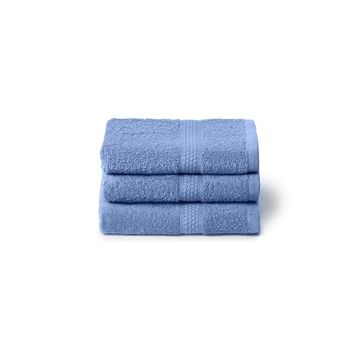Caleffi 3X Small Bath Towel Set, 40 x 60 cm, 100% Soft and Absorbent Cotton for Bathroom, Face and Daily Use, Bidet Towels, Wash-resistant Guest Towel