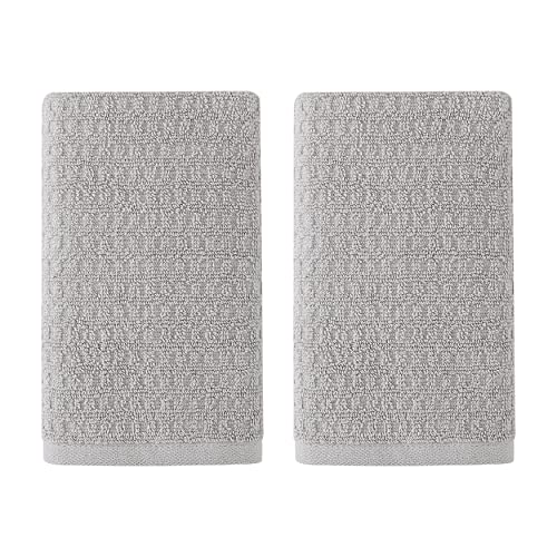 Tommy Bahama- Hand Towel Set, Highly Absorbent Cotton Bathroom Decor, Low Linting & Fade Resistant (Northern Pacific Grey, 2 Piece)