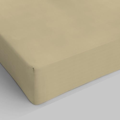 Sogni e Capricci Max Color Fitted Sheet with 25cm Corner, 100% Cotton, Dove Gray, small double