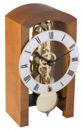 Hermle Table Clock, Wood, Cherry Brown, 18cm x 9cm x 11cm,23015-160721
