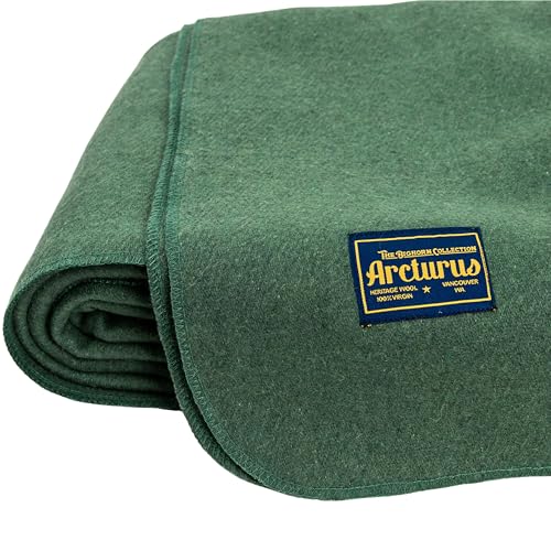 Arcturus Bighorn 100% Virgin Wool Blanket - Heirloom-Quality Wool Bedding for Home & Cabin - Warm, Thick & Durable (Twin Size, Sage)