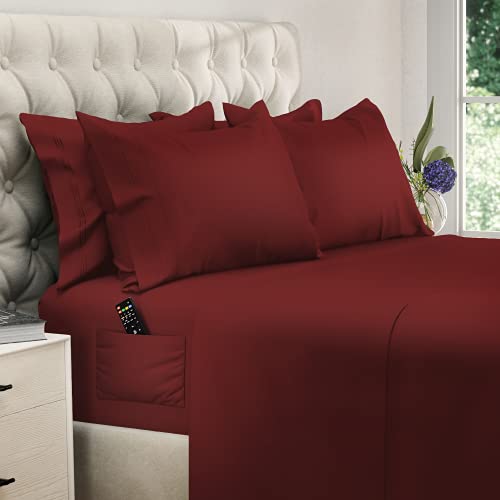 Microfibre Bed Sheets. N/a King Burgundy
