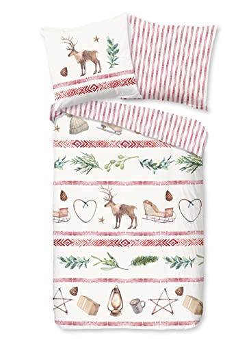 Good Morning 1-Person Duvet Cover 135 x 200 cm Flannel nr:30096 Off White