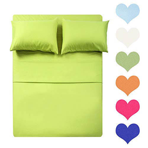 Best Season 400 Thread Count Cotton Full Size Sheet Set (Light Green Color) 4 Piece - 100% Long Staple Cotton Sheets Set, Soft Cotton Bed Sheets Sets with Deep Pocket fit Upto 16 inch