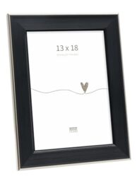 Deknudt Frames - classic photo frame for 13 x 18 cm photo - black with silver bevel - for photos, posters or posters - S244E2 - to stand or hang