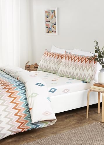 Rapport home Bali Microfibre Full Bedding Set Double Multi Reversible Duvet Cover, Fitted Sheet with matching Pillowcases