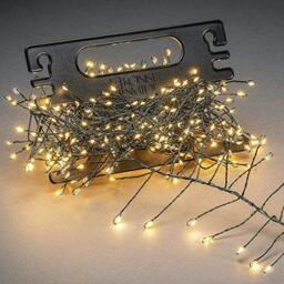 Konstsmide LED Naked Wire Cluster Lights Christmas Lights/Pin Wire Light Chain/Outdoor Christmas Lights and Indoor Use (IP44)/Cable Reel Included/200 Amber White Diodes/Green Wire String Lights