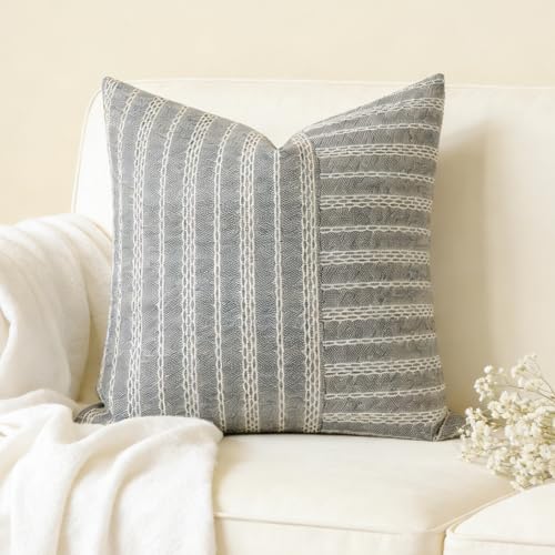 Slow Cow Decorative Throw Pillow Cover Boho Woven Design Cushion Cover Pillow Cover 18x18 Inches Black