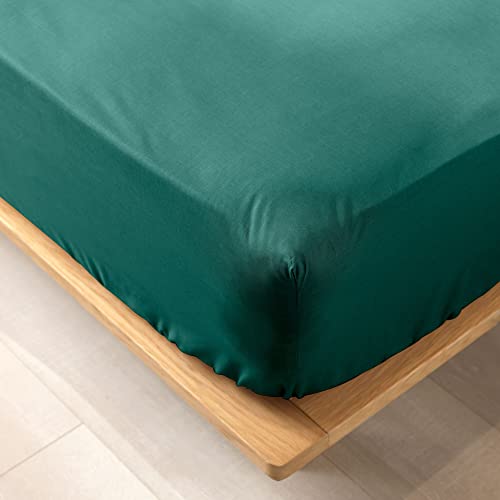 douceur d'intérieur Biolina Fitted Sheet 180 x 200 cm 100% Organic Cotton Emerald