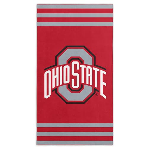 "Northwest The Company NCAA Collegiate Striped Beach Towel 30"" x 60"" (Ohio State Buckeyes)"