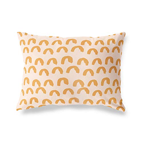 BonaMaison Decorative Cushion Cover, Orange-Off White Throw Pillow Covers, Home Decorative Pillowcases for Livingroom, Sofa, Bedroom, Size: 45X60 Cm - Designed and Manufactured in Turkey