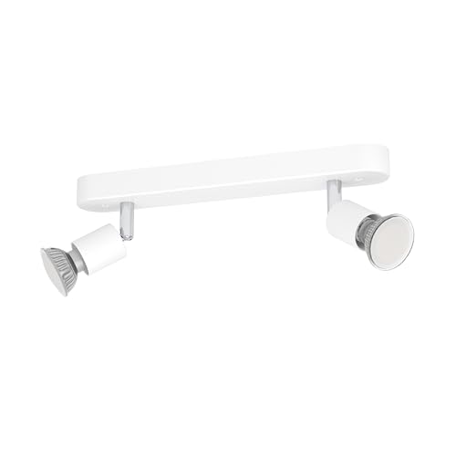 Eglo Ceiling lamp Reciso-E, 2-Light Spotlight, Bedroom and Hallway Lighting, Light Fixture Made of White Steel, GU10 Socket
